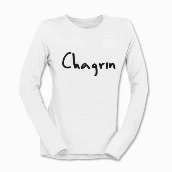 Chagrin Band Logo White Long Sleeve T-Shirt, Black Metal Merchandise