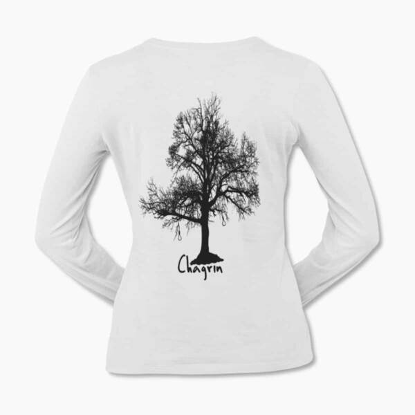 Chagrin Band White Long Sleeve T-Shirt, Black Metal Merchandise - Image 2