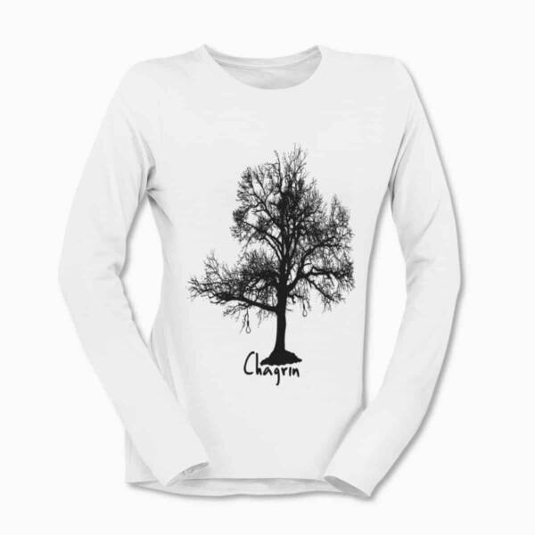 Chagrin Band White Long Sleeve T-Shirt, Black Metal Merchandise