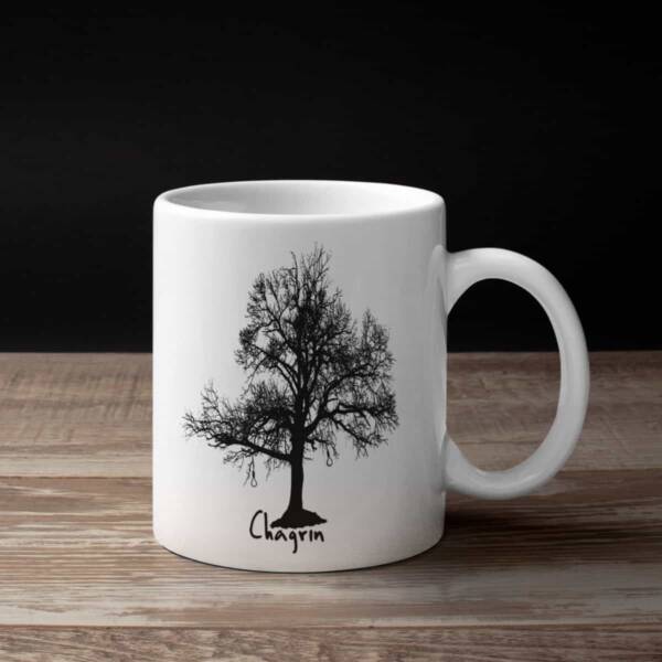 Chagrin Band White Coffee Mug, Black Metal Merchandise