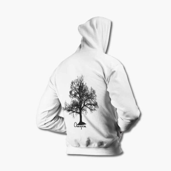 Chagrin Band White Zip Up Hoodie, Black Metal Merchandise