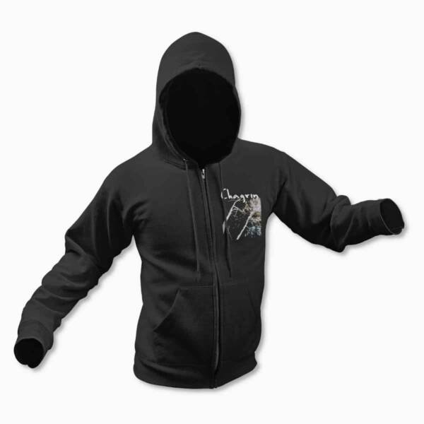 Chagrin Cold Emptiness Black Zip Up Hoodie, Black Metal Merchandise - Image 2
