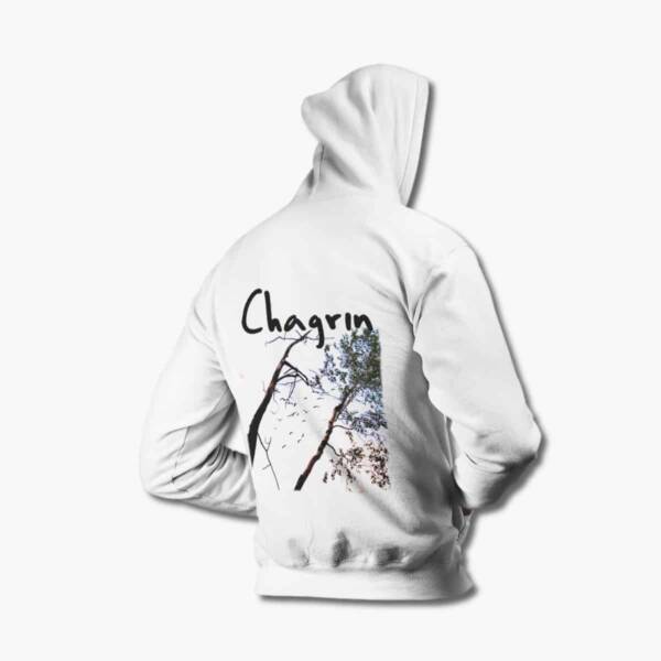Chagrin Cold Emptiness White Hoodie, Black Metal Merchandise - Image 2