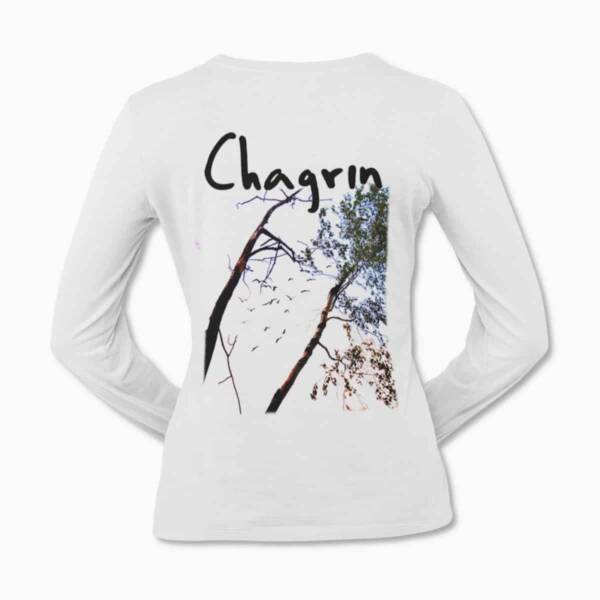 Chagrin Cold Emptiness White Long Sleeve T-Shirt, Black Metal Merchandise