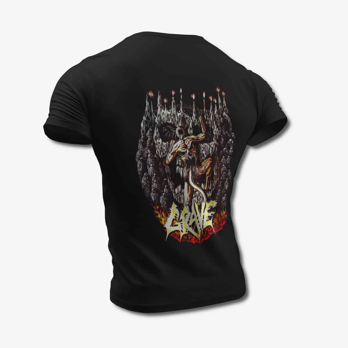Grave TShirt, Grave Morbid Ascent Black Tee Shirt, Death Metal Merchandise Metal Band TShirt