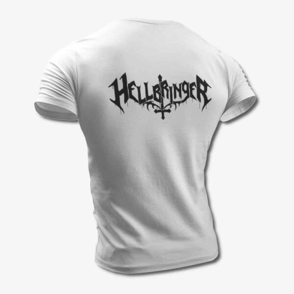 Hellbringer T-Shirt, Hellbringer Band Logo White Tee Shirt, Thrash Metal Merchandise