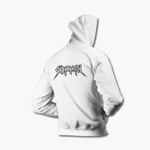 Skeletonwitch Zip Up Hoodie, Skeletonwitch Logo White Zip Hoodie, Melodic Death Metal Merchandise