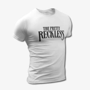 The Pretty Reckless T-Shirt, Pretty Reckless Band Logo White Tee Shirt, Hard Rock Merchandise