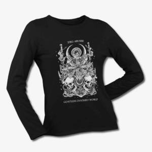 Zieg Abuser Long Sleeve T-Shirt, Zieg Abuser Goatless Doomed World Black Longsleeve Tee Shirt, Thrash Metal Merchandise