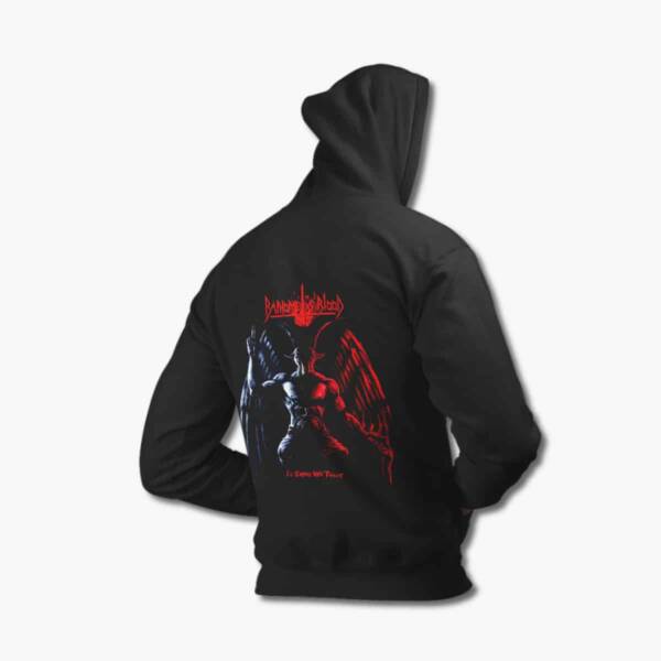 Baphomets Blood Zip Up Hoodie, Baphomet's Blood In Satan We Trust Black Zip Hoodie, Speed Metal Merchandise