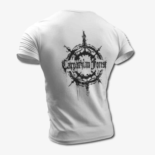 Carpathian Forest T-Shirt, Carpathian Forest Logo White Tee Shirt, Black Metal Merchandise - Image 2