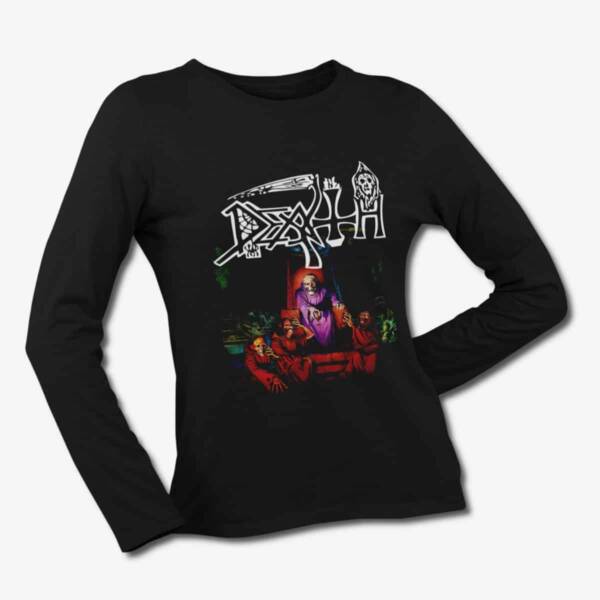 Death Long Sleeve T-Shirt, Death Scream Bloody Gore Black Longsleeve Tee Shirt, Progressive Death Metal Merchandise