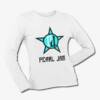Pearl Jam Long Sleeve T-Shirt, Pearl Jam Logo White Longsleeve Tee Shirt, Hard Rock Merchandise