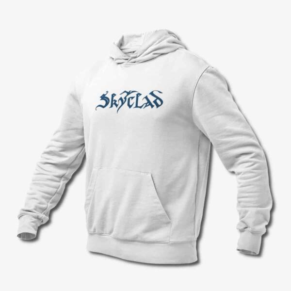 Skyclad Hoodie, Skyclad Logo White Hoodie, Folk Metal Merchandise
