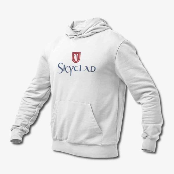 Skyclad Hoodie, Skyclad Logo White Hoodie, Folk Metal Merchandise