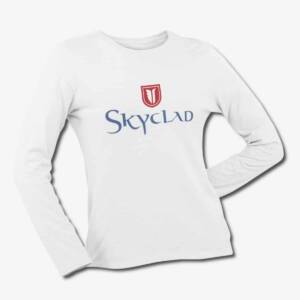 Skyclad Long Sleeve T-Shirt, Skyclad Logo White Longsleeve Tee Shirt, Folk Metal Merchandise