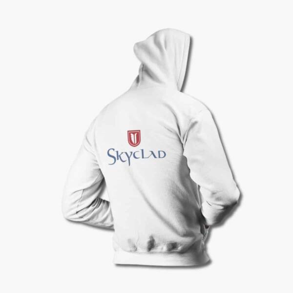 Skyclad Zip Up Hoodie, Skyclad Logo White Zip Hoodie, Folk Metal Merchandise
