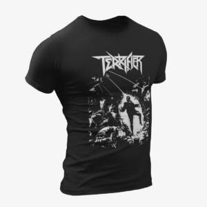 Terrifier T-Shirt, Terrifier Weapons of Thrash Destruction Black Tee Shirt, Thrash Metal Merchandise