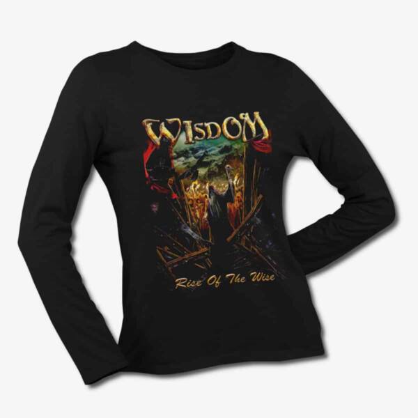 Wisdom Long Sleeve T-Shirt, Wisdom Rise of the Wise Black Longsleeve Tee Shirt, Power Metal Merchandise