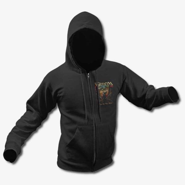 Wisdom Zip Up Hoodie, Wisdom Rise of the Wise Black Zip Hoodie, Power Metal Merchandise