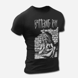 Battering Ram T-Shirt, Battering Ram Let Me Fight Where I Lay Black Tee Shirt, Heavy Metal Merchandise