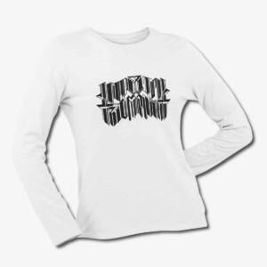 Imperial Triumphant Long Sleeve T-Shirt, Imperial Triumphant Logo White Longsleeve Tee Shirt, Technical Black Metal Merchandise