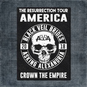 Black Veil Brides Asking Alexandria Back Patch, Black Veil Brides Asking Alexandria Artwork Big Back Patch