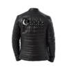Black Leather Jacket with Taake Back Patch, Black Metal Merchandise, 1_