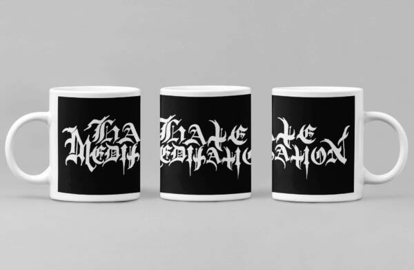 Hate Meditation Coffee Mug, Hate Meditation Logo Coffee Mug