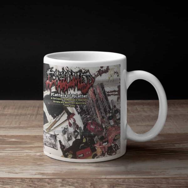 Exhumed Coffee Mug, Exhumed Platters of Splatter Coffee Mug