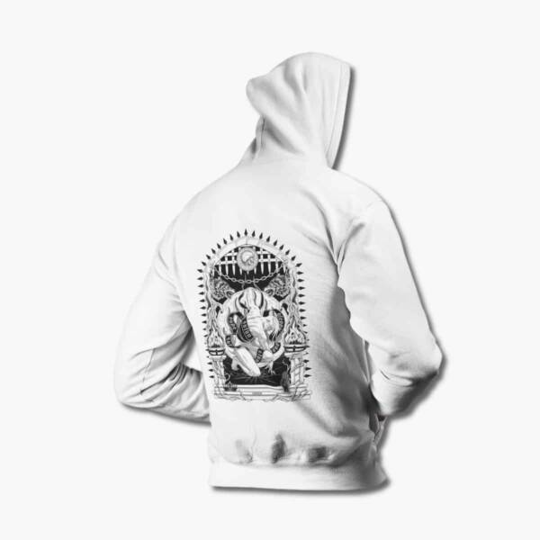 7 Deadly Sins Zip Hoodie, 7 Deadly Sins Greed Artwork White Zipper Hoodie