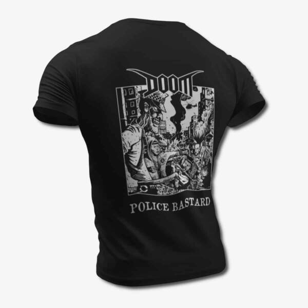 Doom T-Shirt, Doom Police Bastard Black T-Shirt, Grindcore Merchandise - Image 2