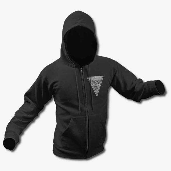 Lucifer Goath Zip Hoodie, Lucifer Goath Artwork Black Zipper Hoodie - Image 2