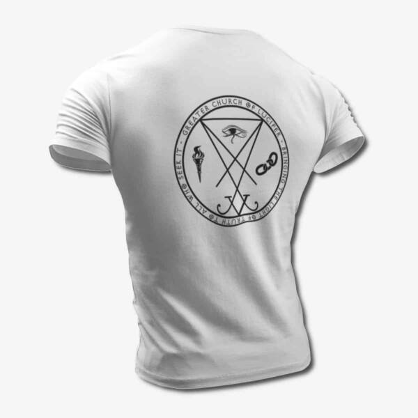 Lucifer T-Shirt, Sigil of Lucifer White T-Shirt - Image 2
