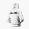666 XHE Zip Hoodie, 666 XHE Logo White Zipper Hoodie