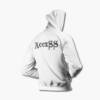 Access Zip Hoodie, Access Logo White Zipper Hoodie