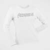 Aerodyne Logo White Long Sleeve T-Shirt, Heavy Metal