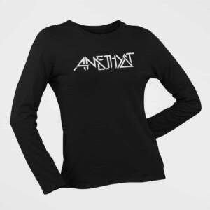 Amethyst Long Sleeve T-Shirt, Amethyst Logo Black Long Sleeve