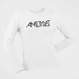 Amethyst Long Sleeve T-Shirt, Amethyst Logo White Long Sleeve