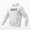 Night Hoodie, Night Logo White Hoodie