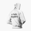 A Fool's Mockery Zip Hoodie, A Fool's Mockery Logo White Zipper Hoodie