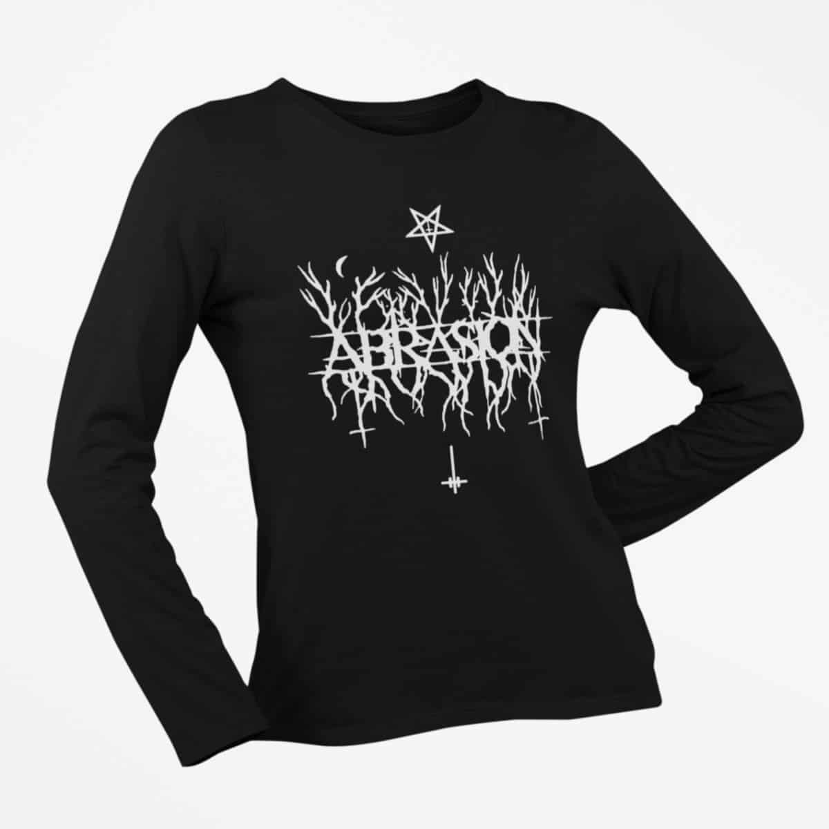 Abrasion Long Sleeve TShirt, Abrasion Logo Black Long Sleeve TShirt