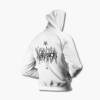 Abrasion Zip Hoodie, Abrasion Logo White Zipper Hoodie
