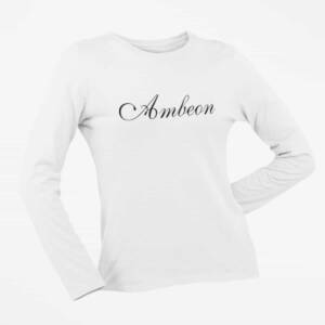 Ambeon Long Sleeve T-Shirt, Ambeon Logo White Long Sleeve T-Shirt