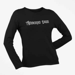 Amberian Dawn Long Sleeve T-Shirt, Amberian Dawn Logo Black Long Sleeve T-Shirt