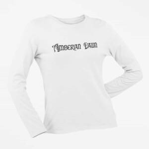 Amberian Dawn Long Sleeve T-Shirt, Amberian Dawn Logo White Long Sleeve T-Shirt