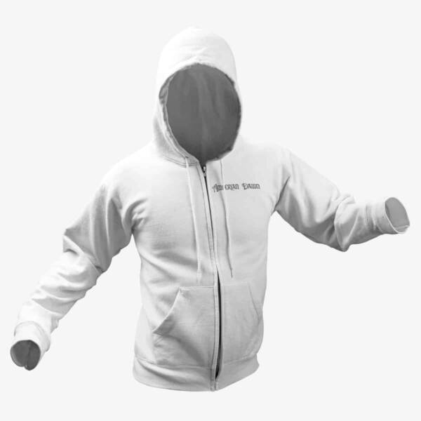Amberian Dawn Zip Hoodie, Amberian Dawn Logo White Zipper Hoodie
