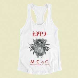 1349 Tank Top, 1349 Massive Cauldron of Chaos MCOC White Tank Top Shirt, Black Metal Merchandise