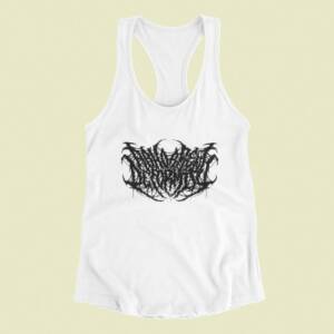 Abhorrent Deformity Tank Top, Abhorrent Deformity Band Logo White Tank Top Shirt, Death Metal Merchandise