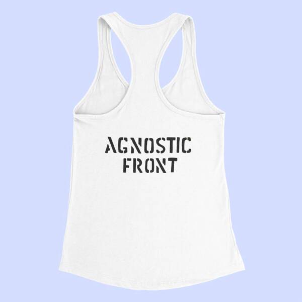 Agnostic Front Tank Top, Agnostic Front Band Logo White Tank Top Shirt, Thrash Metal Merchandise